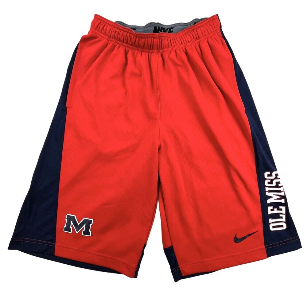 Nike Dri-Fit Ole Miss Rebels Athletic Training Shorts Men's Small Basketball Red
